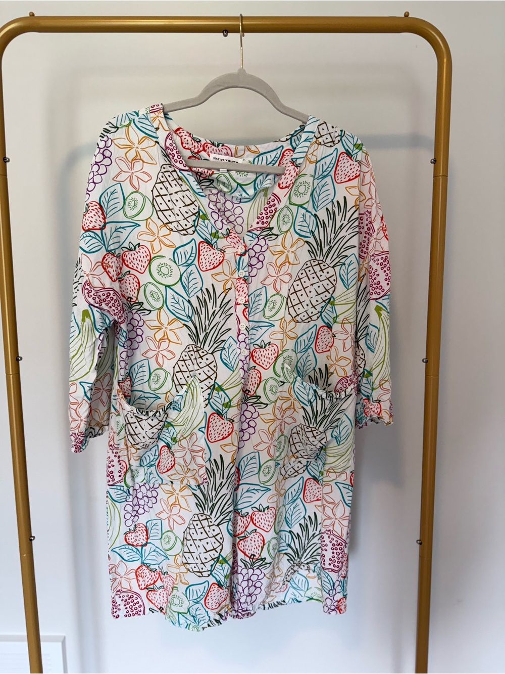 NATIVE YOUTH Multicolor Fruit Print Jumpsuit Romper